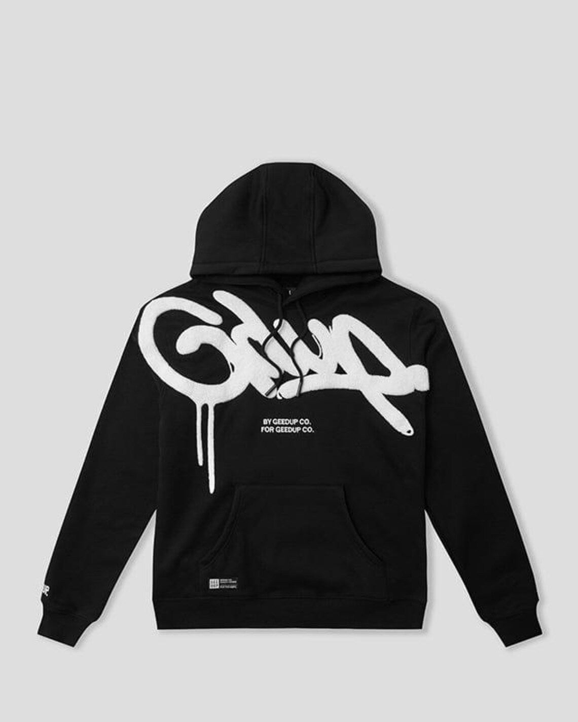 Gdup hoodie black with white logo
